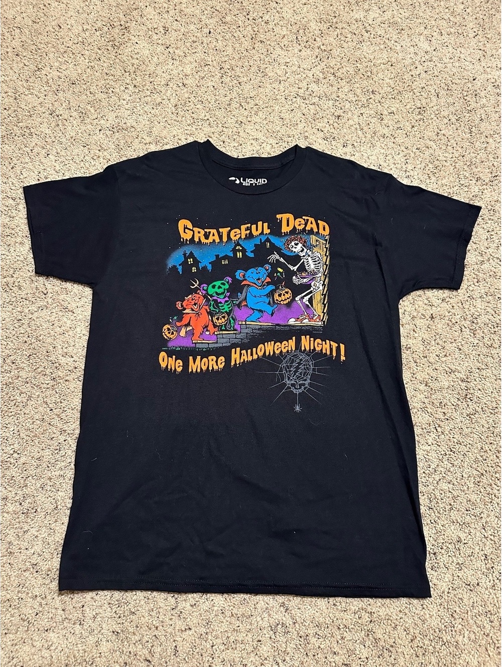 Liquid Blue Grateful Dead One More Halloween Night T-Shirt Large Black